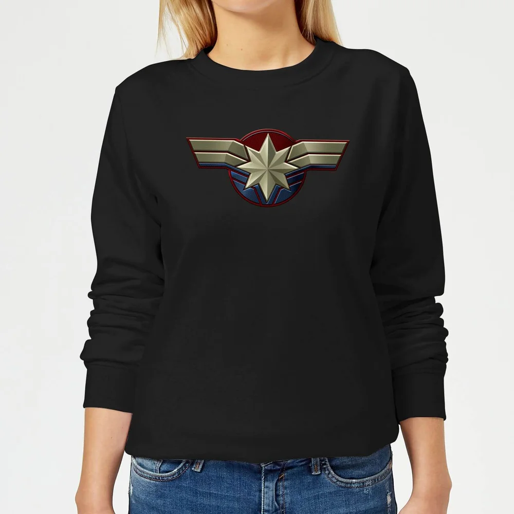 Captain Marvel Chest Emblem Women's Sweatshirt - Black - XS Image 1