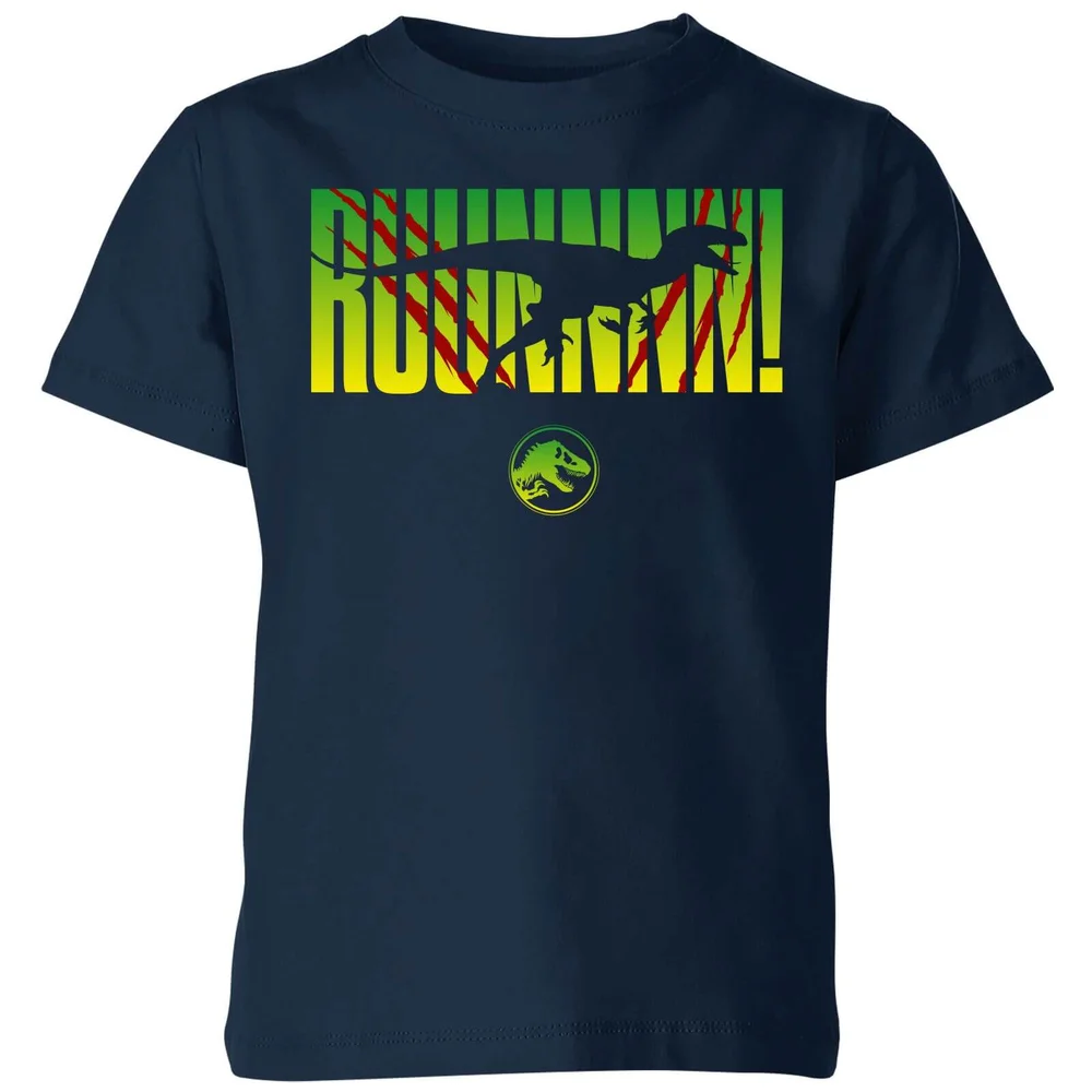 Jurassic Park Run! Kids' T-Shirt - Navy - 7-8 Years Image 1