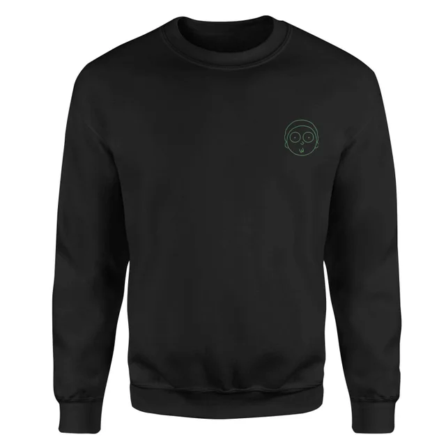 Rick and Morty Morty Embroidered Unisex Sweatshirt - Black