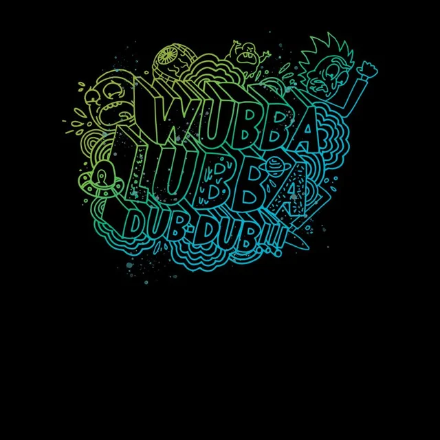Rick and Morty Wubba Lubba Dub Dub Men's T-Shirt - Black