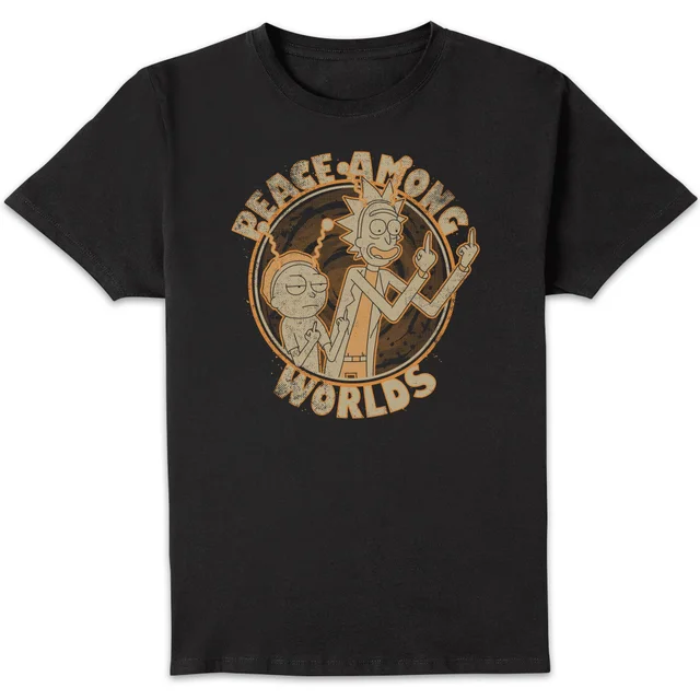 Rick and Morty Peace Among Worlds Men's T-Shirt - Black