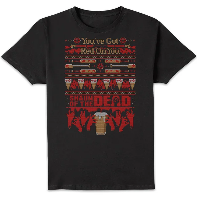 Shaun Of The Dead You've Got Red On You Christmas Men's T-Shirt - Black