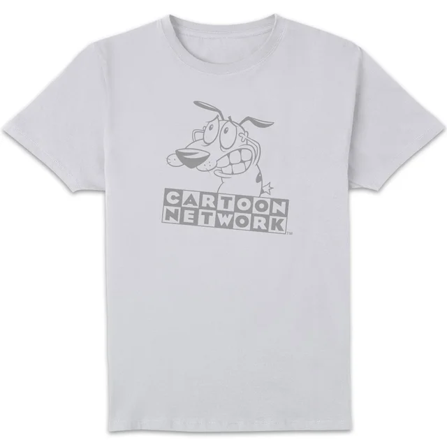 Courage The Cowardly Dog Outline Men's T-Shirt - White