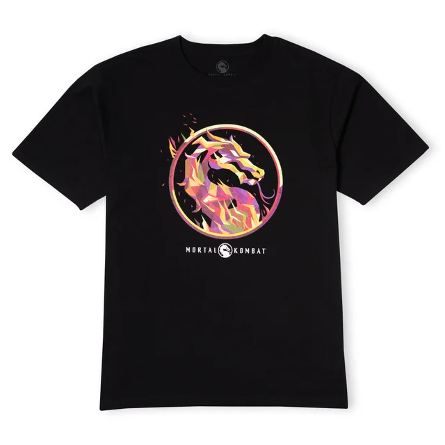 Mortal Kombat Red Logo Oversized Heavyweight T-Shirt - Black