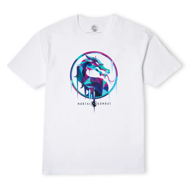 Mortal Kombat Blue Logo Oversized Heavyweight T-Shirt - White