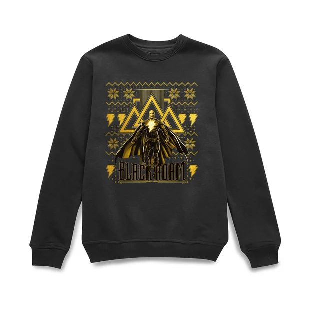 Black Adam Gold Christmas Christmas Jumper - Black