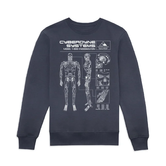 The Terminator T-800 Schematic Drk2 Sweatshirt - Navy