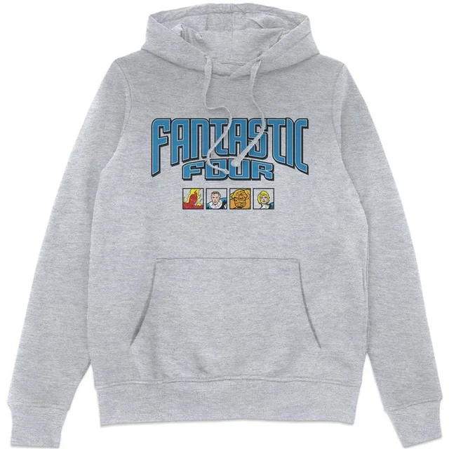 Marvel Fantastic Four Group Squares Hoodie - Grey