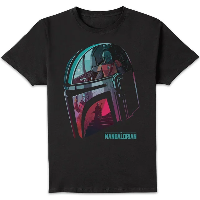 Star Wars The Mandalorian Helmet Reflection Unisex T-Shirt - Black