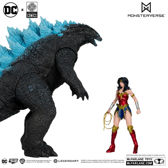 McFarlane Toys DC Justice League Monsterverse Wonder Woman Vs Atomic Blast Godzilla 2 Pack Action Figures