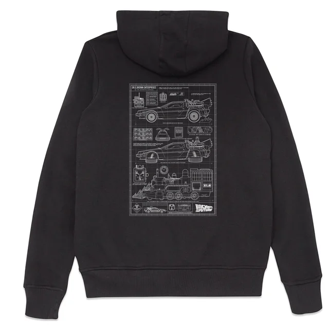 Back To The Future Schematics Hoodie - Black